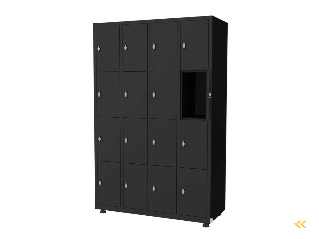 Povag LKP-343 Locker - 4 delig - 16 deurs - 1800x1170x500 mm