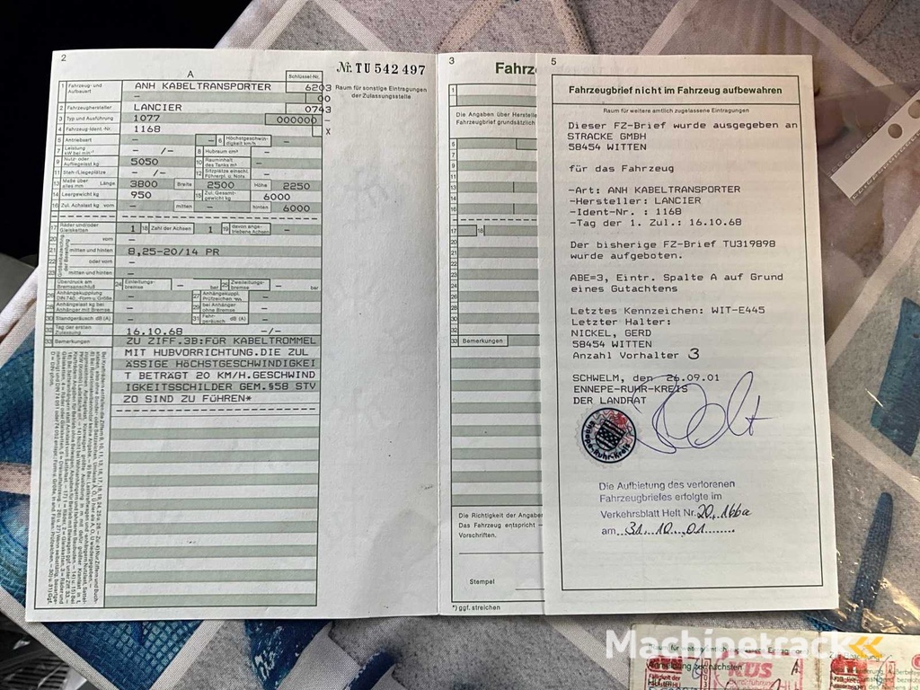 1968 Peter Lancier 1077 OFW Kabeltransporter