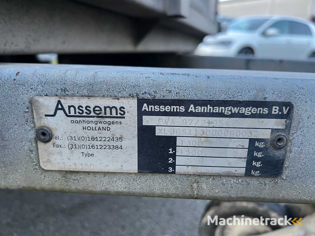 ANSSEMS - 1300 - BS1300 - Aanhangwagen