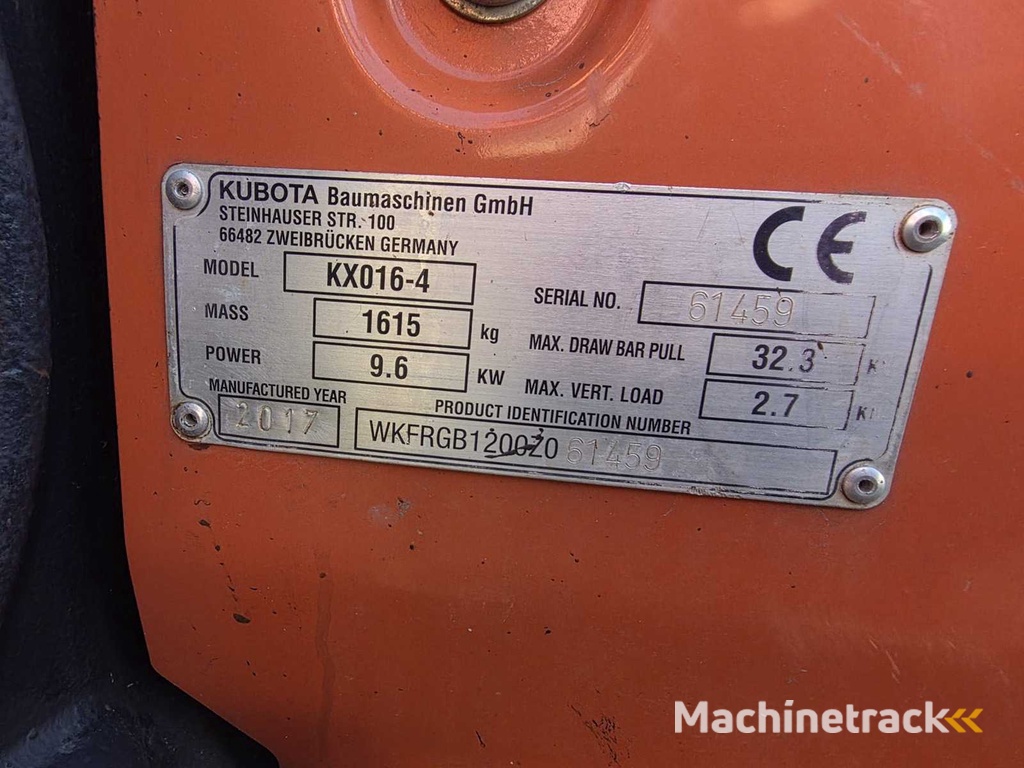 KUBOTA - KX016-4 - Mini-graafmachine - 2016