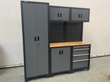 Miniaturansicht von Stahlgruppe GC-01 Werkbank mit Schränken und Stauraum
