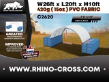 Minituur van 2025 Rhino-Cross-Shelter C2620 - 6x8x3 m Opslagtent / Opslagshelter tussen 2 containers