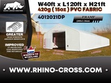 Minituur van 2025 Rhino-Cross-Shelter 4012021DP 36,6x12,2x6,4 m Opslagtent / Opslagshelter
