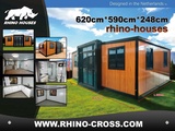 Minituur van 2025 Rhino-Houses 36,5 m2 Bruin 2 slaapkamers, badkamer en keuken Mobiele woonunit / Tiny house