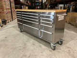 Miniaturansicht von 2025 Stahlworks Deluxe Edelstahl 72 Zoll 15 Schubladen Werkbank