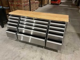 Miniaturansicht von 2025 Stahlworks Deluxe Edelstahl 72 Zoll 15 Schubladen Werkbank