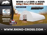 Minituur van 2025 Rhino-Cross-Shelter 5012025R 36,6x15,25x7,625 m Opslagtent / Opslagshelter