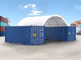 Minituur van 2024 Stahlworks 20ft 6x6 meter Shelter overkapping / tent tussen 2 containers