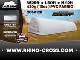 Minituur van 2025 Rhino-Cross-Shelter 206012R - 18,3x6,1x3,66 m Opslagtent / Opslagshelter