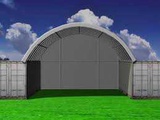 Miniaturansicht von 2025 Rhino-Cross-Shelter C2020H - 6x6x2 m mit Plane Lagerzelt / Lagerzelt zwischen 2 Containern