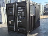 Minituur van 2025 Rhino-Cross-Containers 7ft Zwart Zeecontainer met deur en raam