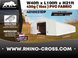 Minituur van 2025 Rhino-Cross-Shelter 4010021DP 30,5x12,2x6,4 m Opslagtent / Opslagshelter