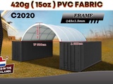 Minituur van 2025 Rhino-Cross-Shelter C2020 - 6x6x2 m Opslagtent / Opslagshelter tussen 2 containers