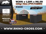 Minituur van 2025 Rhino-Cross-Shelter C2020 - 6x6x2 m Opslagtent / Opslagshelter tussen 2 containers