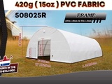 Minituur van 2025 Rhino-Cross-Shelter 508025R 24,4x15,25x7,625 m Opslagtent / Opslagshelter