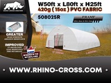 Minituur van 2025 Rhino-Cross-Shelter 508025R 24,4x15,25x7,625 m Opslagtent / Opslagshelter