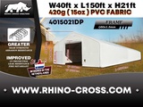 Minituur van 2025 Rhino-Cross-Shelter 4015021DP 45,75x12,2x6,4 m Opslagtent / Opslagshelter