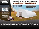 Minituur van 2025 Rhino-Cross-Shelter 5010025R 30,5x15,25x7,625 m Opslagtent / Opslagshelter