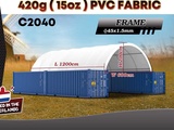Minituur van 2025 Rhino-Cross-Shelter C2040 - 12x6x2 m Opslagtent / Opslagshelter tussen 2 containers