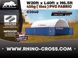 Minituur van 2025 Rhino-Cross-Shelter C2040 - 12x6x2 m Opslagtent / Opslagshelter tussen 2 containers