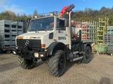 Miniaturansicht von Mercedes-benz Unimog U2150L aus dem Baujahr 2002 mit Palfinger PK 9501 Kran und Hubarbeitsbühne
