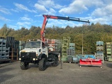 Miniaturansicht von Mercedes-benz Unimog U2150L aus dem Baujahr 2002 mit Palfinger PK 9501 Kran und Hubarbeitsbühne