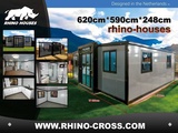 Minituur van 2025 Rhino Houses 36,5 m2 Zwart 2 slaapkamers, badkamer en keuken Mobiele woonunit / Tiny house