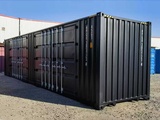 Minituur van Rhino-Cross-Containers - 40ft High Cube zwart - Zeecontainer met 2 Zijdeuren - 2025
