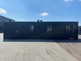 Minituur van 2025 Rhino-Cross-Containers 1 Deur en 3 Ramen Zwart 40ft HQ/12 M - Containerwoning / Container Office Unit