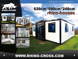 Minituur van 2025 Rhino-Houses 36,5 m2 2 slaapkamers, badkamer en keuken Mobiele woonunit / Tiny house