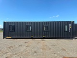 Minituur van 2025 Rhino-Cross-Containers 1 Deur en 3 Ramen Zwart 40ft HQ/12 M - Containerwoning / Container Office Unit