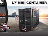 Minituur van 2025 Rhino-Cross-Containers 7ft Zwart Zeecontainer met deur en raam