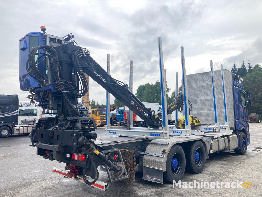 Mercedes-Benz ACTROS 2663 EURO 6 + 6x4 + FULL AIR + RETARDER + LOGLIFT CRANE