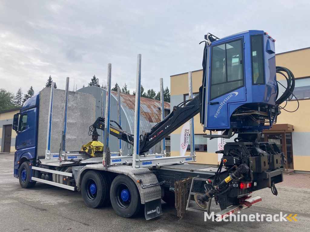 Mercedes-Benz ACTROS 2663 EURO 6 + 6x4 + FULL AIR + RETARDER + LOGLIFT CRANE