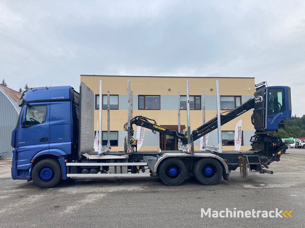 Mercedes-Benz ACTROS 2663 EURO 6 + 6x4 + FULL AIR + RETARDER + LOGLIFT CRANE