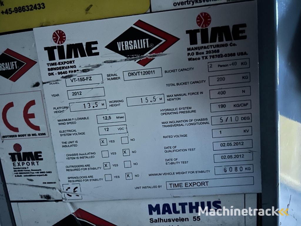 MAN TGL8.180 4X2 EURO5 + VERSALIFT VT-155-FZ