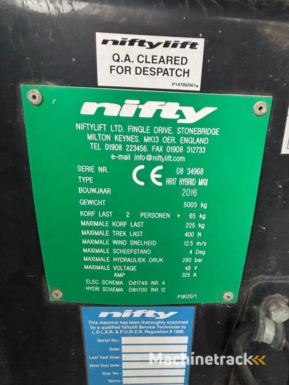 Niftylift HR 17 HYBRID MKII