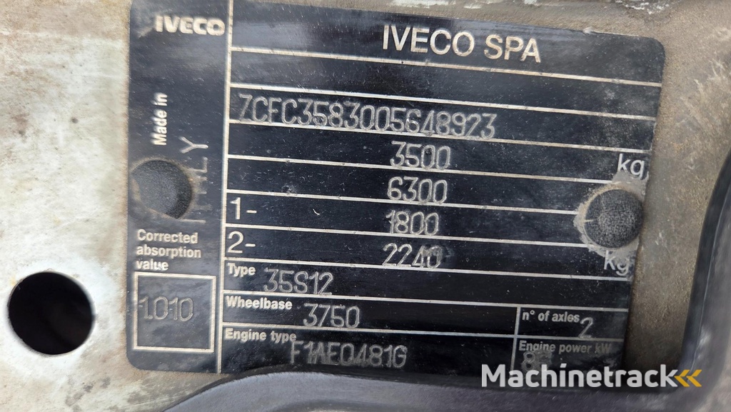 Iveco Daily 35S12 4X2 Galaxylift GT18-10