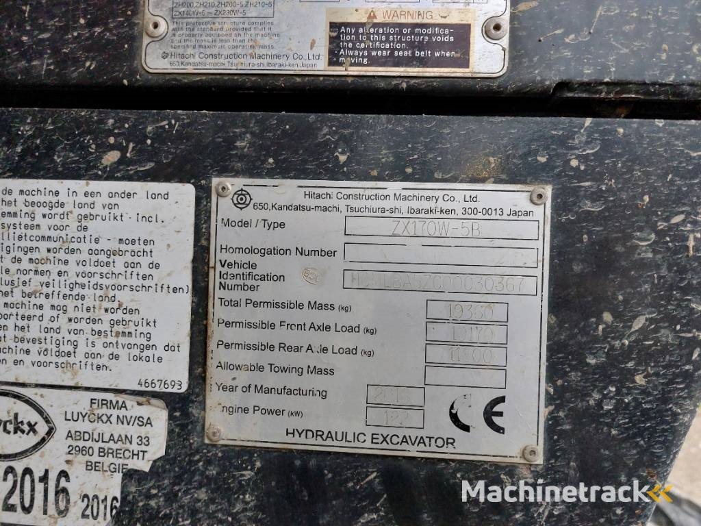 Hitachi ZX 170 W-5 B