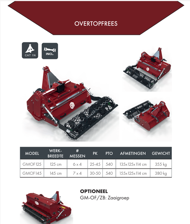 Garmech Overtopfrees 125cm