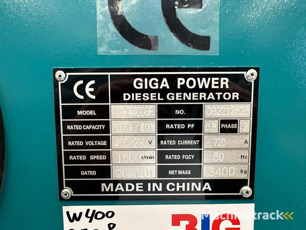 nc LT-W400GF 500 kVA silent generator