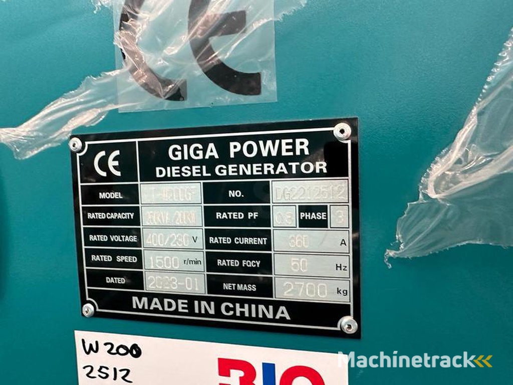 nc LT-W200GF 250 kVA silent generator