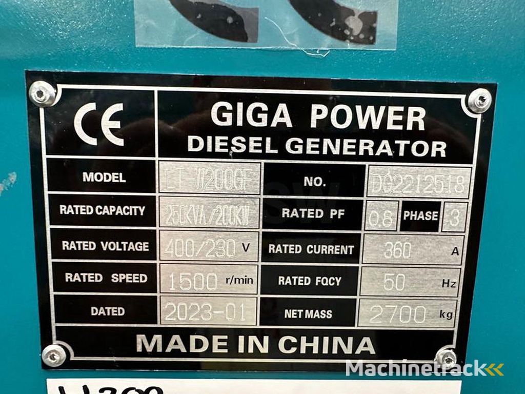 nc LT-W200GF 250 kVA silent generator