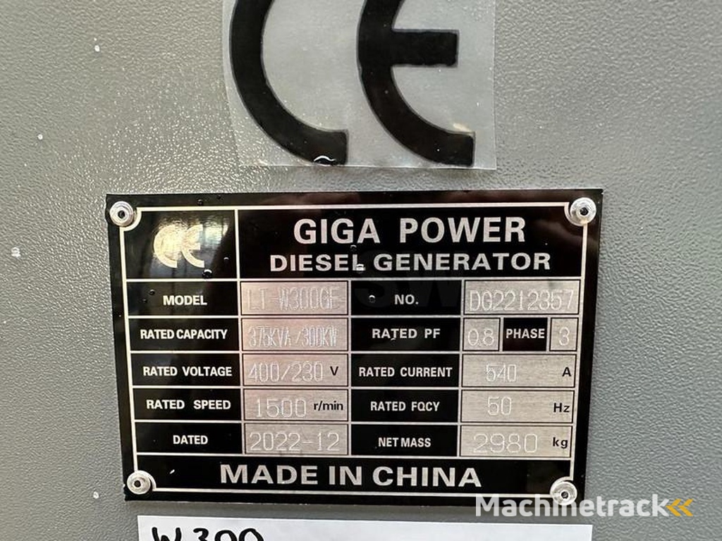 nc LT-W300GF 375 kVA silent generator