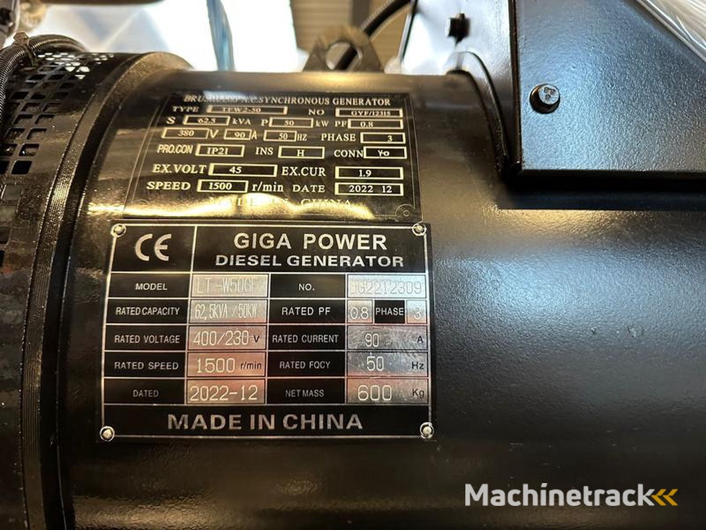 nc LT-W50-GF 62.5 kVA Open generator