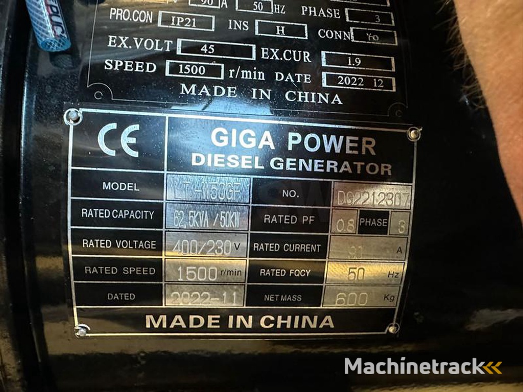 nc LT-W50-GF 62.5 kVA Open generator