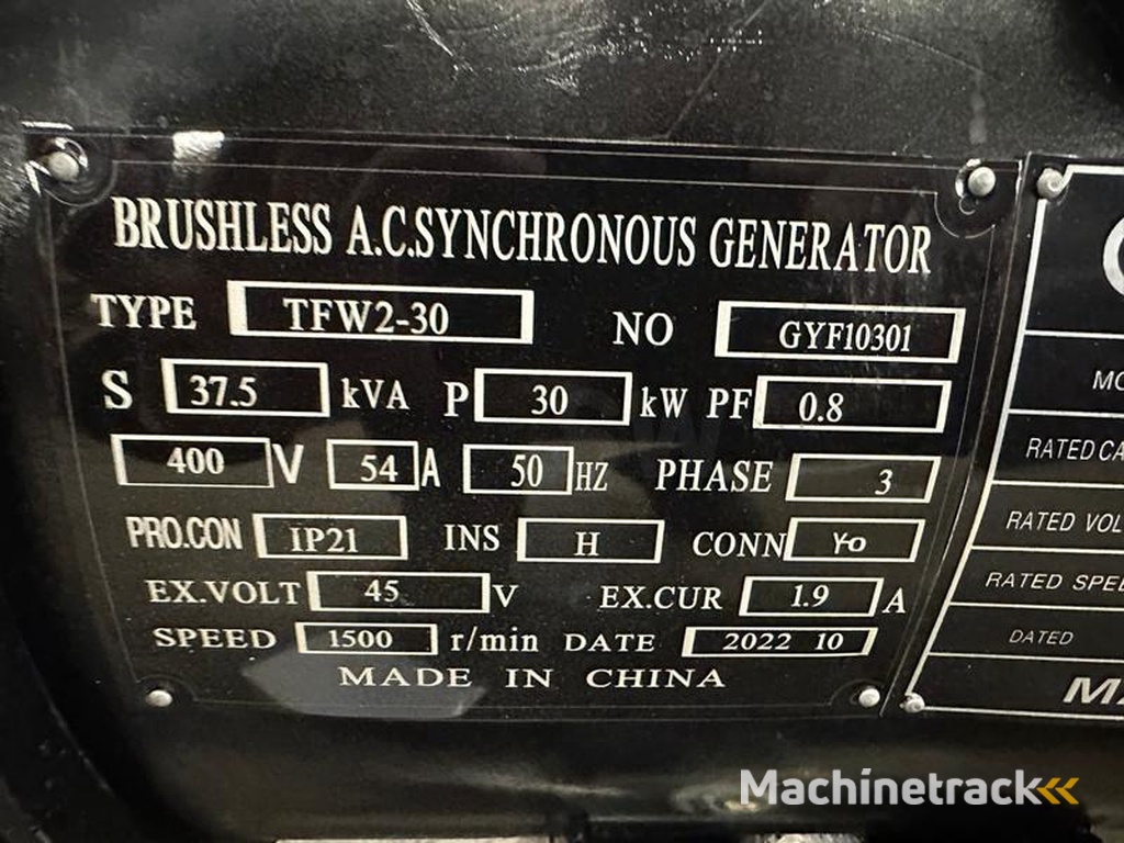 nc LT-W30GF 37.5 KVA Open generator