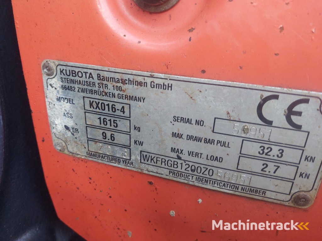 Kubota minigraver met hydro snelwissel