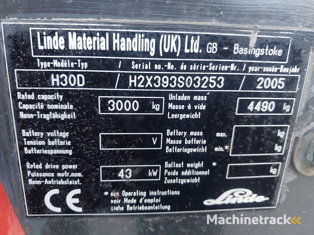 Linde H30D freelift